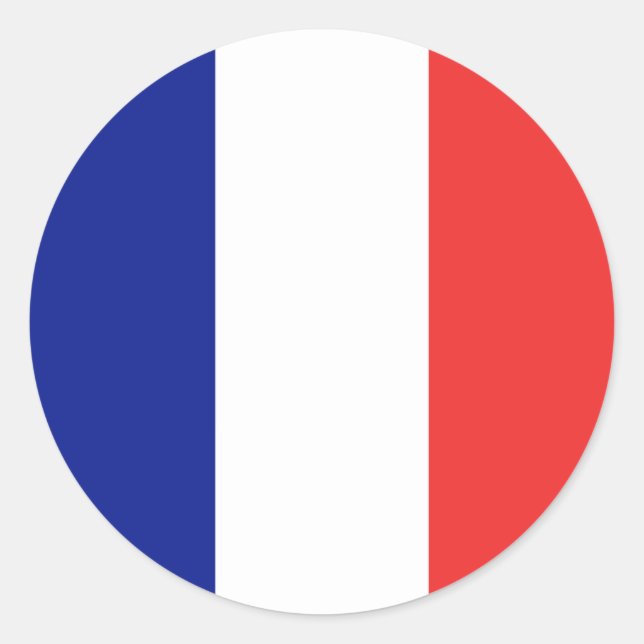 Sticker Rond Drapeau français Tricolore (Devant)