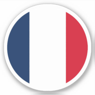Sticker rond Drapeau France