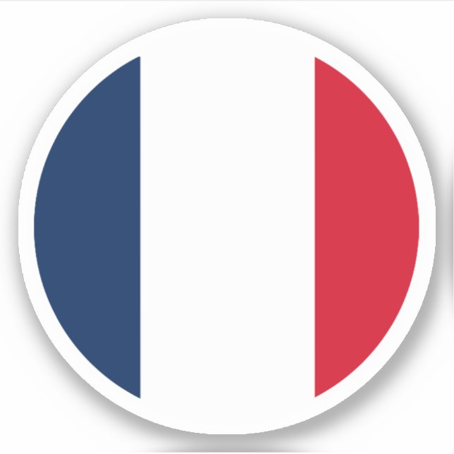 Sticker rond Drapeau France (Devant)