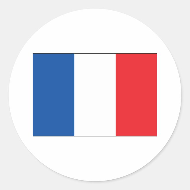 Sticker Rond Drapeau France (Devant)