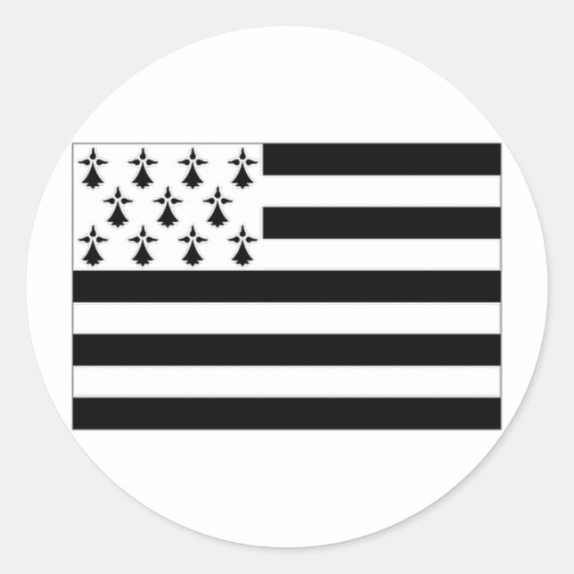 Sticker Rond Drapeau France Bretagne (Devant)