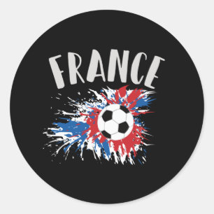 Sticker Rond Drapeau France de balle de football