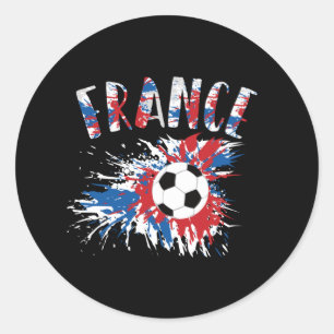 Sticker Rond Drapeau France de balle de football