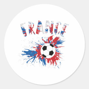 Sticker Rond Drapeau France de balle de football