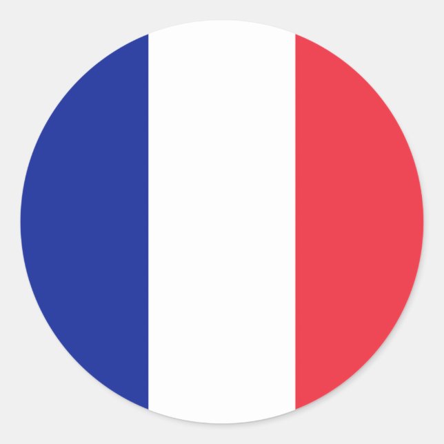 Sticker Rond Drapeau France Tricolore (Devant)