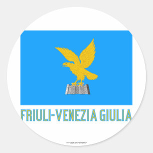Sticker Rond Drapeau Friuli-Venezia Giulia avec nom