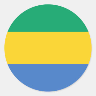 Sticker Rond Drapeau Gabon