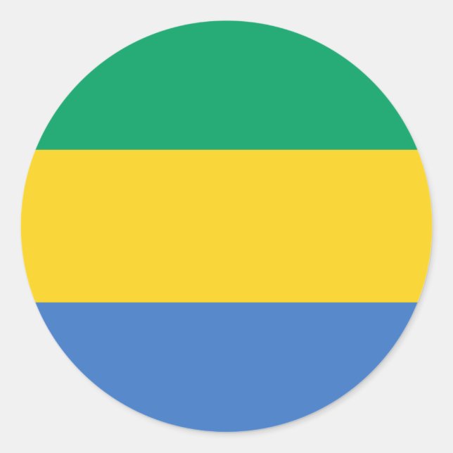 Sticker Rond Drapeau Gabon (Devant)