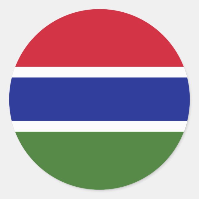 Sticker Rond Drapeau Gambie (Devant)