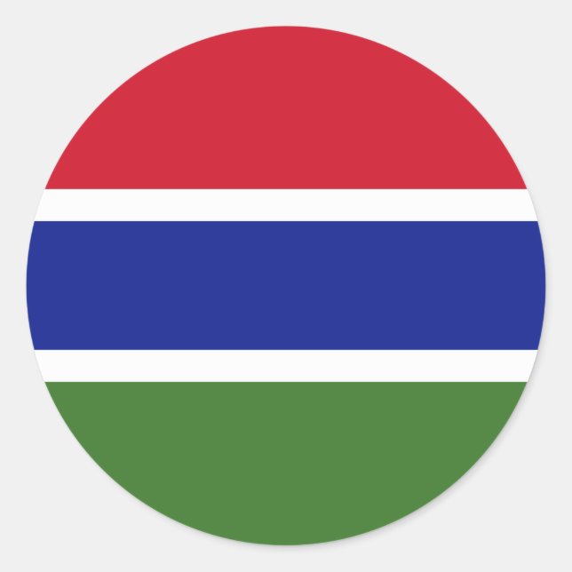Sticker Rond Drapeau Gambie (Devant)
