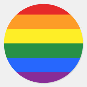 Sticker Rond Drapeau Gay pride arc-en-ciel LGBT