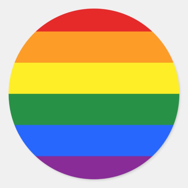 Sticker Rond Drapeau Gay pride arc-en-ciel LGBT (Devant)