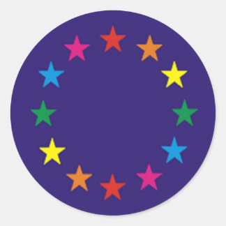 Sticker Rond Drapeau Gay pride européen