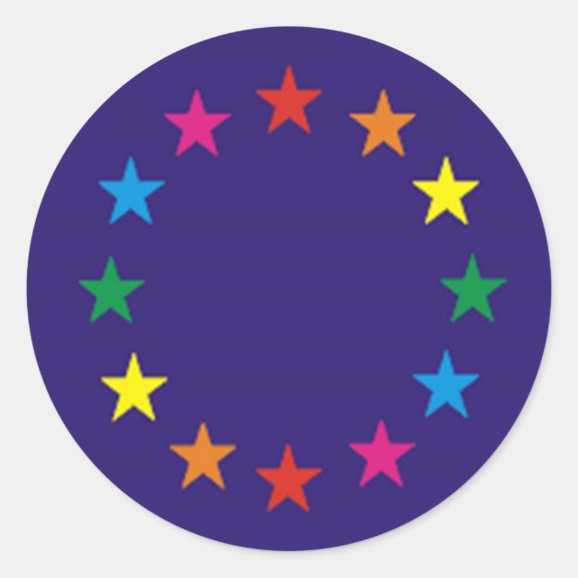 Sticker Rond Drapeau Gay pride européen (Devant)