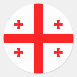 Sticker Rond Drapeau géorgien, Drapeau géorgien