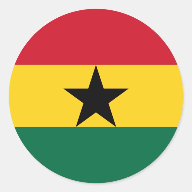 Sticker Rond Drapeau ghanéen, Drapeau du Ghana (Devant)