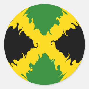 Sticker Rond Drapeau Gnarly de la Jamaïque