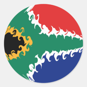 Sticker Rond Drapeau Gnarly de l'Afrique du Sud