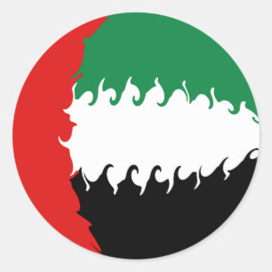 Sticker Rond Drapeau Gnarly des Emirats Arabes Unis