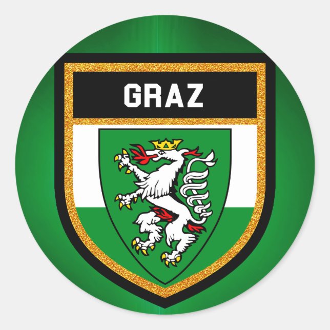 Sticker Rond Drapeau Graz (Devant)
