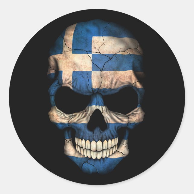 Sticker Rond Drapeau grec personnalisable (Devant)