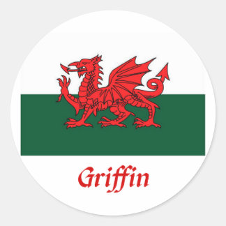 Sticker Rond Drapeau Griffin Welsh