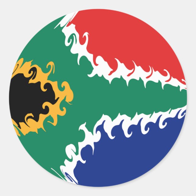 Sticker Rond Drapeau gris de l'Afrique du Sud (Devant)