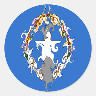 Sticker Rond Drapeau gris des Marianes du Nord
