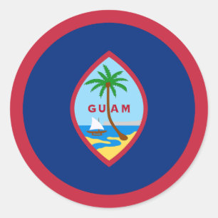 Sticker Rond Drapeau Guam