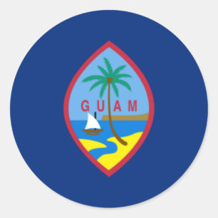 Sticker Rond Drapeau Guam