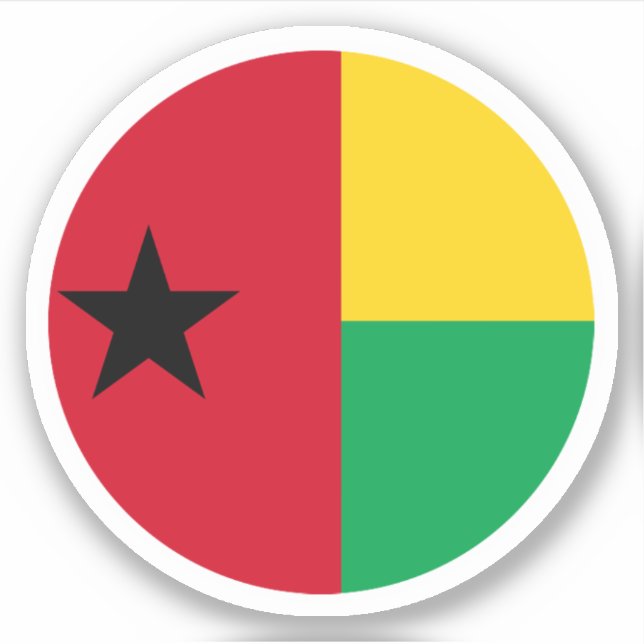 Sticker rond Drapeau Guinée-Bissau (Devant)