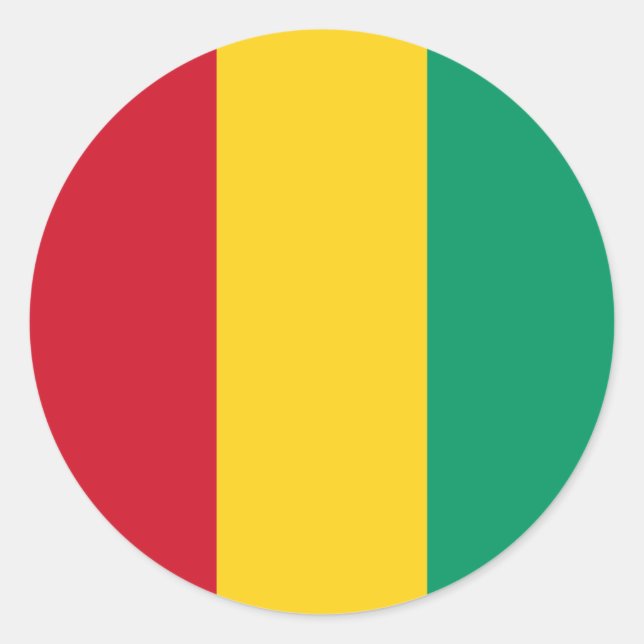 Sticker Rond Drapeau guinéen, Drapeau de Guinée (Devant)