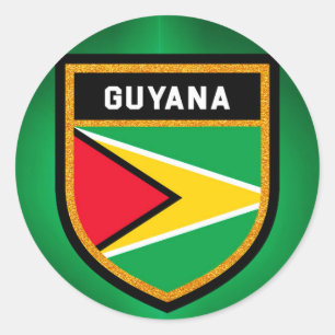 Sticker Rond Drapeau Guyana