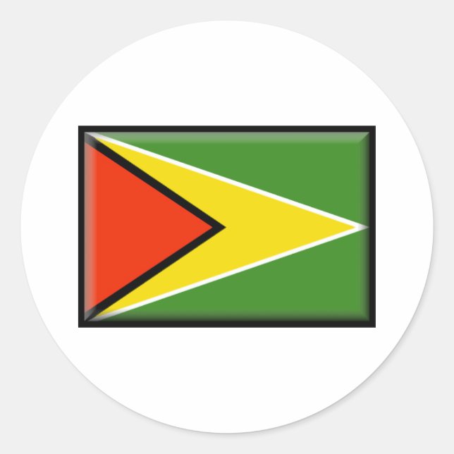 Sticker Rond Drapeau Guyana (Devant)