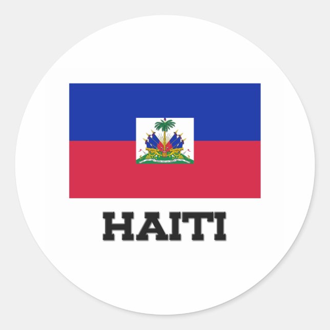 Sticker Rond Drapeau Haïti (Devant)