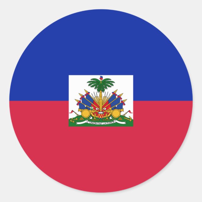 Sticker Rond Drapeau Haïti (Haïti) (Devant)