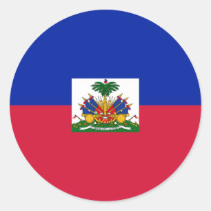 Sticker Rond Drapeau Haïti (Haïti)