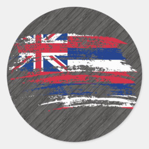 Sticker Rond Drapeau Hawaïen frais