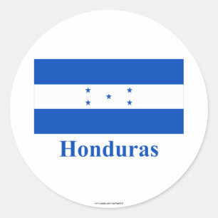 Sticker Rond Drapeau hondurien avec nom
