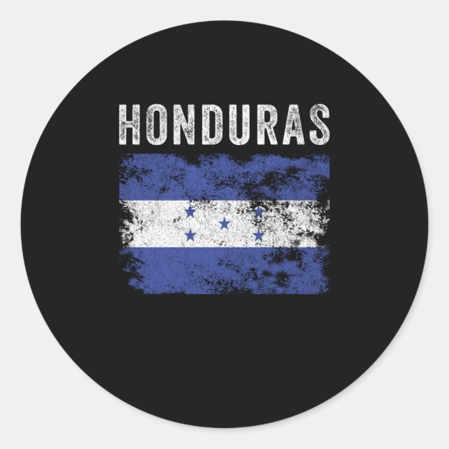 Sticker Rond Drapeau hondurien en détresse - Drapeau hondurien (Devant)