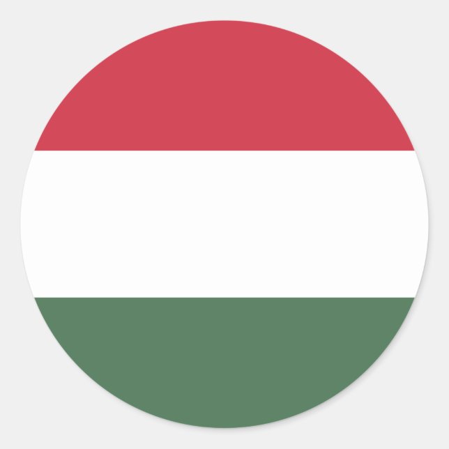 Sticker Rond Drapeau Hongrie (Devant)