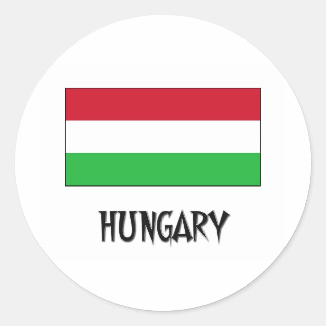 Sticker Rond Drapeau Hongrie (Devant)