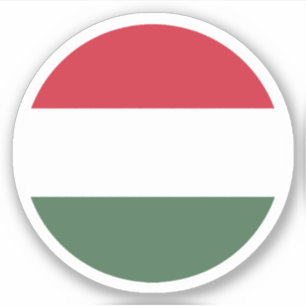 Sticker rond drapeau hongrois