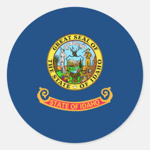 Sticker Rond Drapeau Idahoan, Drapeau Idaho
