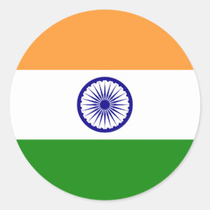 Sticker Rond Drapeau Inde