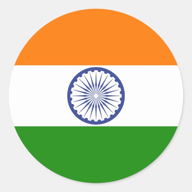 Sticker Rond Drapeau indien (Devant)