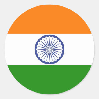 Sticker Rond Drapeau indien