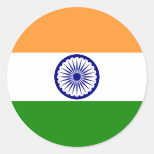 Sticker Rond Drapeau indien