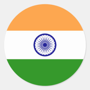 Sticker Rond Drapeau indien, Drapeau de l'Inde