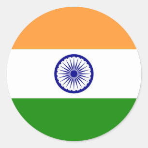 Sticker Rond Drapeau Indien - Image de haute qualité